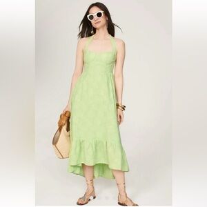 Ashley Park X RTR Green Ruffled Tiered Halter Sundress Size 4 Floral Monochrome